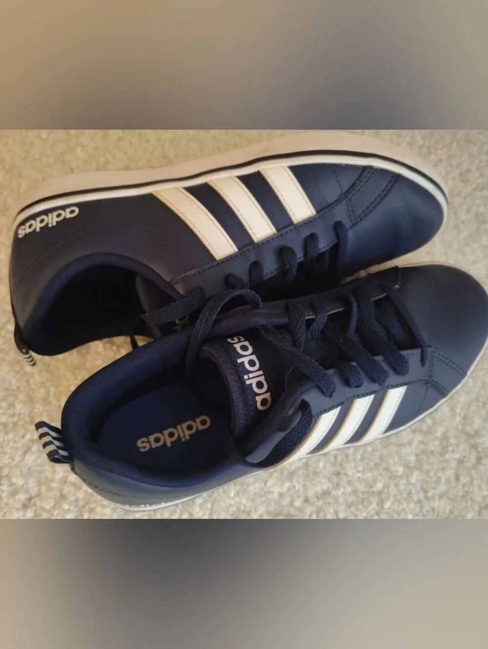 Adidas VS Pace Navy & White. Size 8.5
